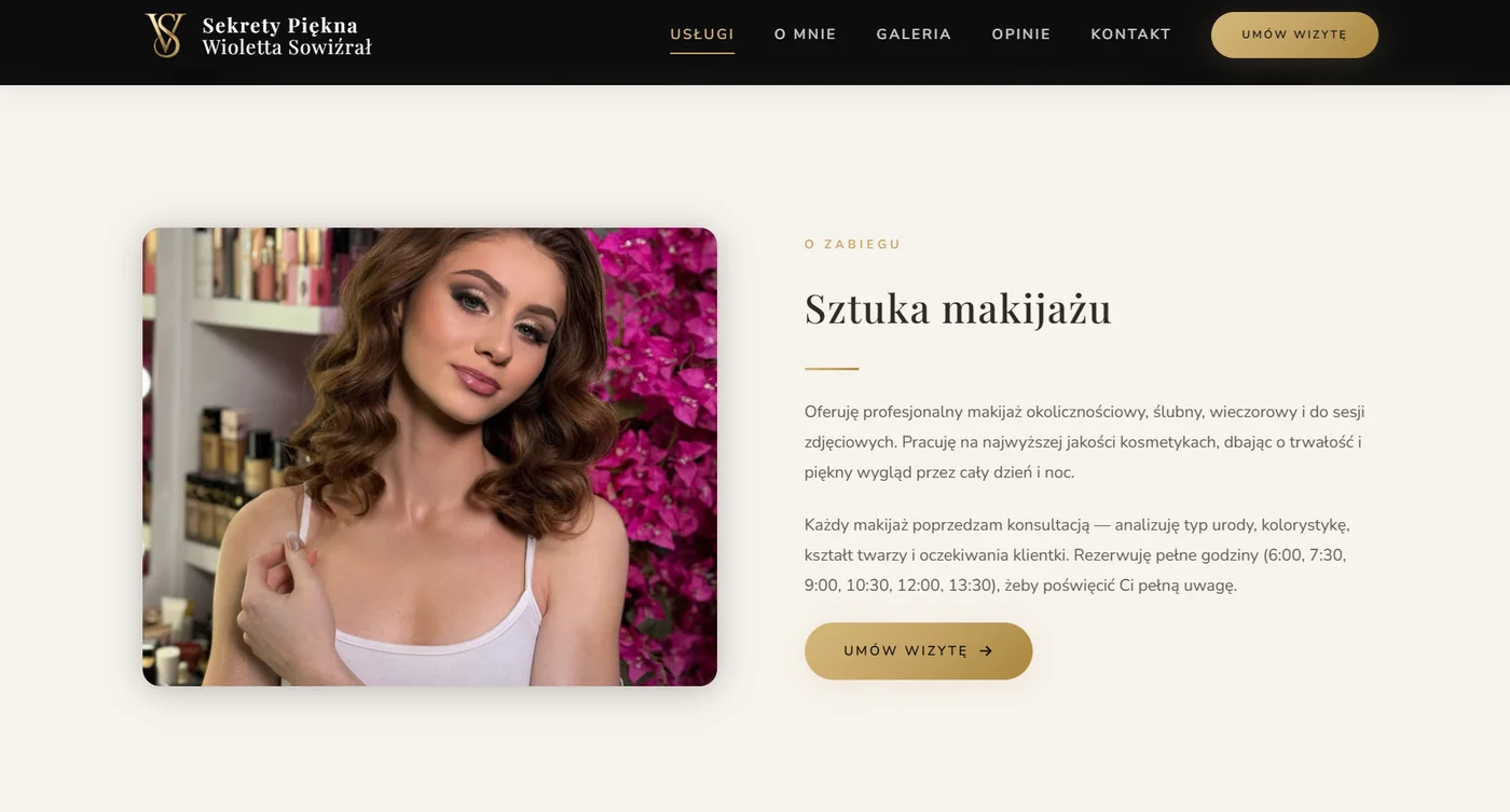 Strona internetowa Sekrety Piękna - salon kosmetyczny