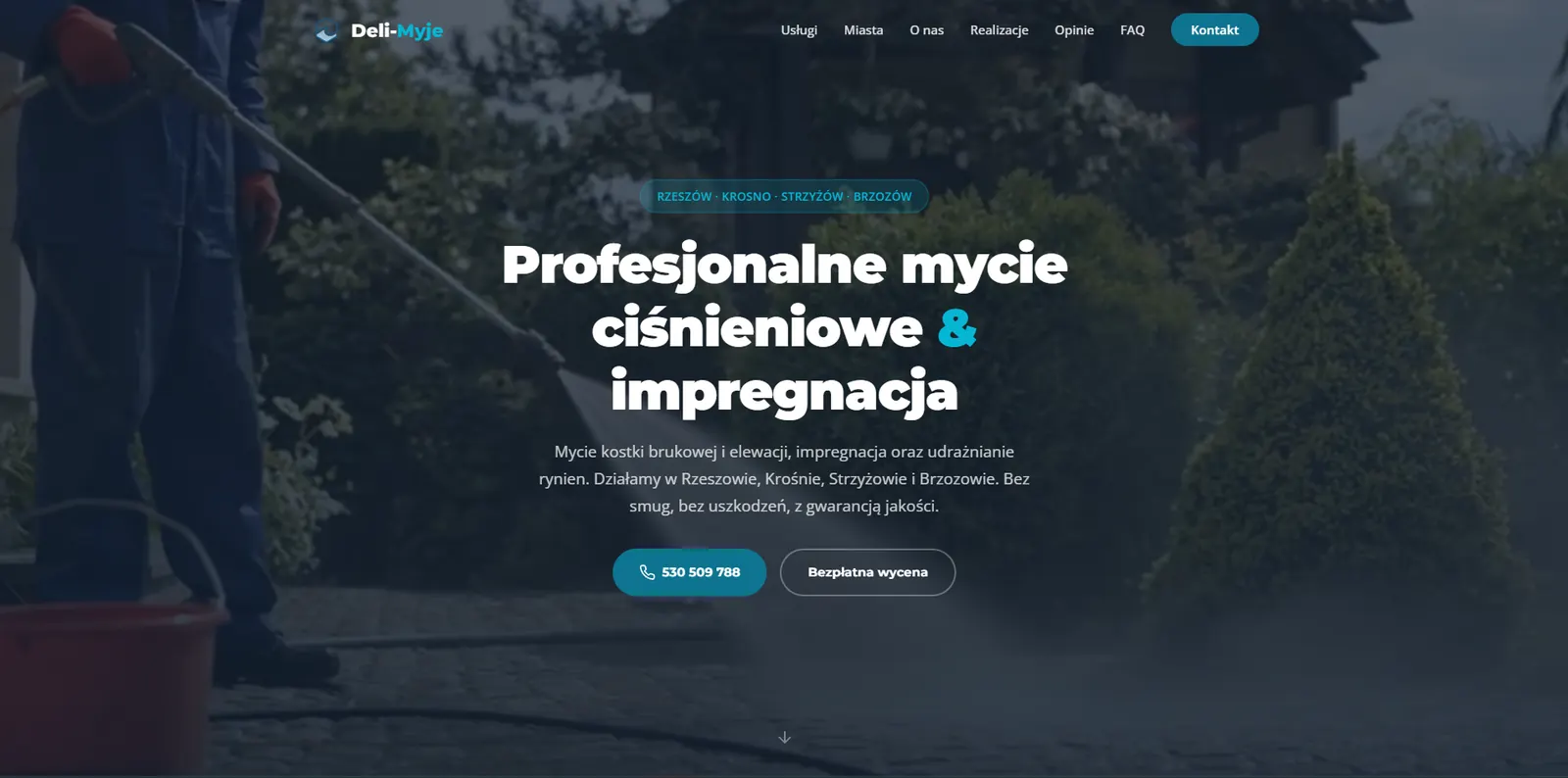 Strona internetowa Deli-Myje – mycie ciśnieniowe na Podkarpaciu